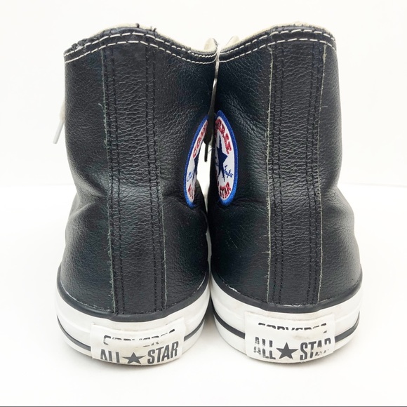 Converse All Star High Leather Black Size 9 - Picture 4 of 8